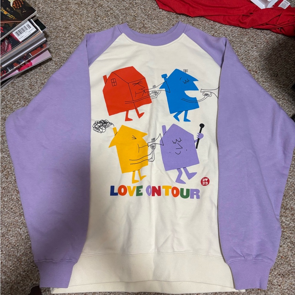 Purple and Cream Harry Styles Sweater